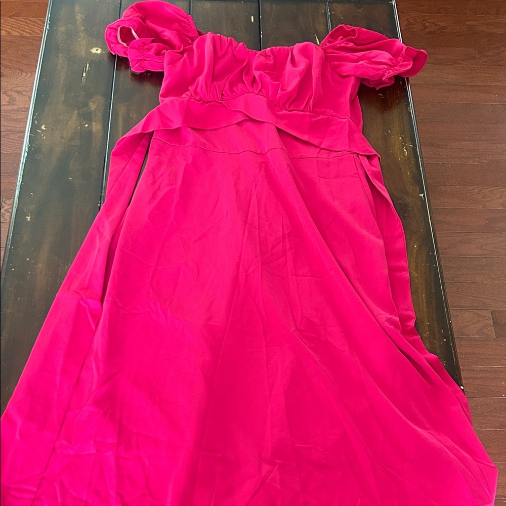 Elegant Pink Off-Shoulder Dress